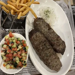 Kebab and fries! Huge