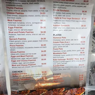 menu