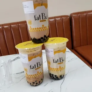Milk tea, brown sugar, golden oolong