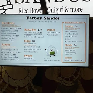 menu
