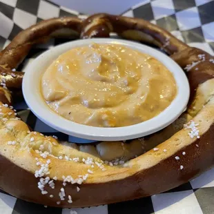 Big Pretzel with Dipping Cheese