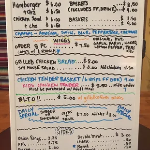 menu