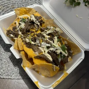Asada nachos