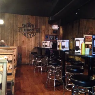 the inside of a restaurant