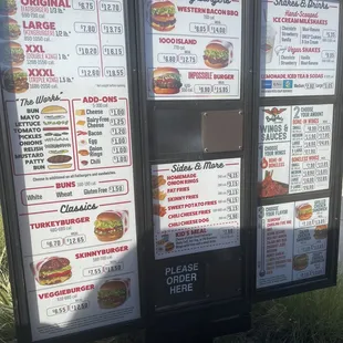 Drive thru menu board