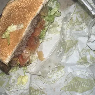 The piece of plastic I pulled out of my burger after cutting it.