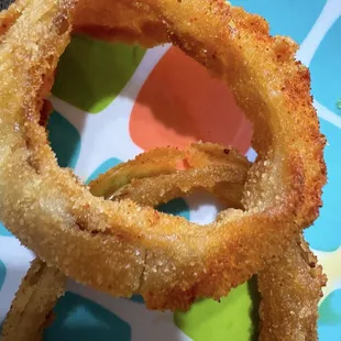 Up close on the tasty RedHot Nashville Onion Rings