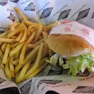 Fatburger with cheese and bacon, and &quot;skinny&quot; fries. A great semi-fast food burger.