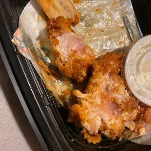 Chicken wings and fries