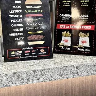 Signage to determine what condiments you'd like.