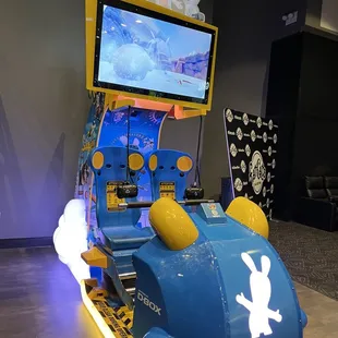 The seat on the right needs headset fixed. Fantastic first virtual experience minus having to hold the headset on