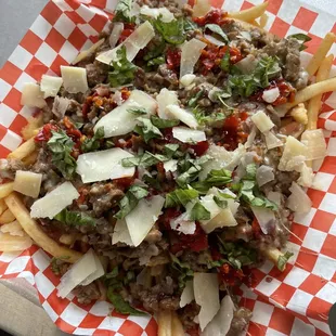 Butcher fries