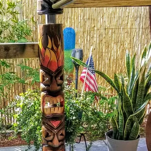 Fun tiki statues are all around