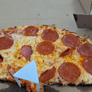 a slice of pepperoni pizza