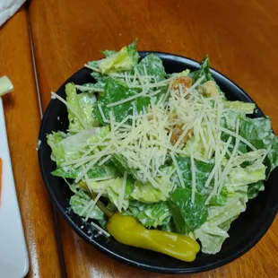 Caeser salad that came with lunch special. Dressing was tasty and could have split with another person!