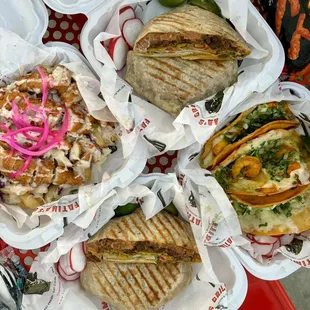 Chicken Zinger Fries, Asada Crunchwraps, and Quesa Tacos Shrimp.