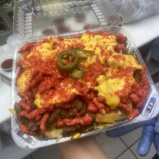Asada Hot Cheetos Loaded Fries