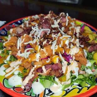 Chicken zinger bacon bbq ranch salad