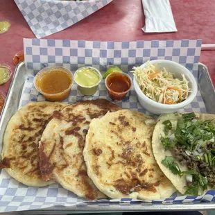 #6. 3 pupusas and a taco