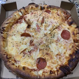 Where's the pepperoni and sauce that's usually top?
