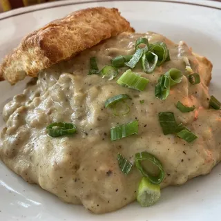 Biscuit and Andouille Gravy