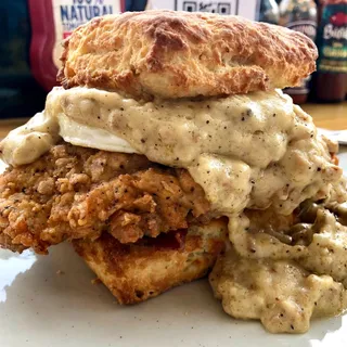 Honey Butter Chicken Biscuit Sandwich