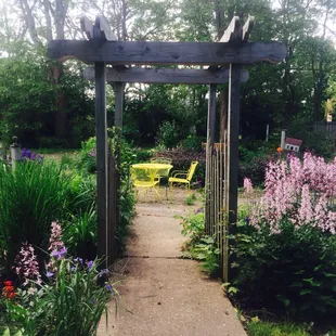 The backyard garden is so charming!