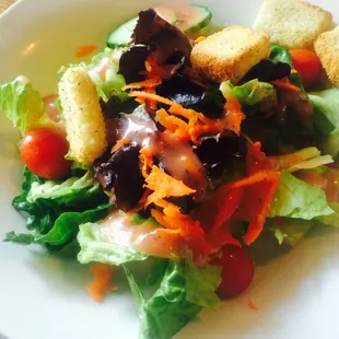Salad w/ raspberry vinaigrette.