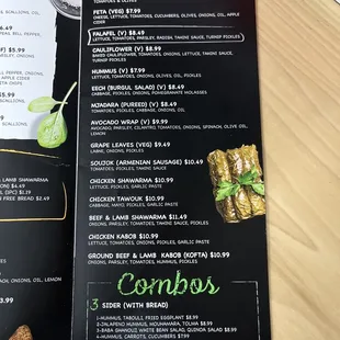 Menu - (Wraps) - 1/5/2021