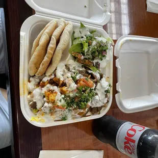 Chicken and beef/lamb combo meal