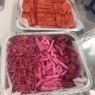 Fresh watermelon Assorted pickles