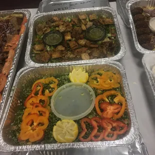 Fattoush Salad (top) Tabbouleh