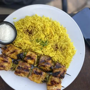 6. Chicken Kabob Plate