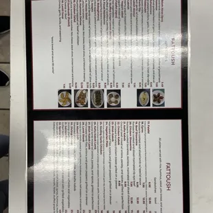 Updated menu