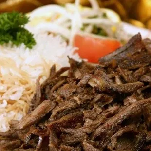 Beef Shawarma with rice fresh meat middle season