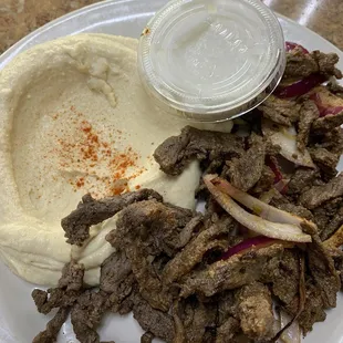 Shawarma Meat Lunch - with hummus and salad (not in the pic)