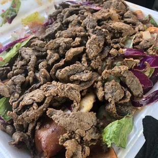 Beef fattoush salad