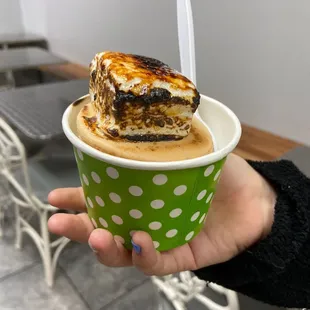 One scoop, macaroon and toasted marshmallow