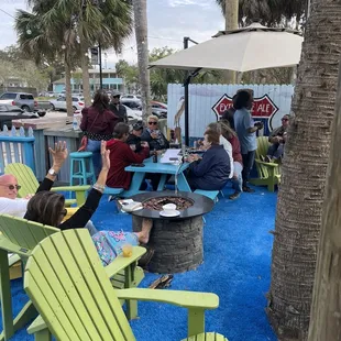 Outside on the patio