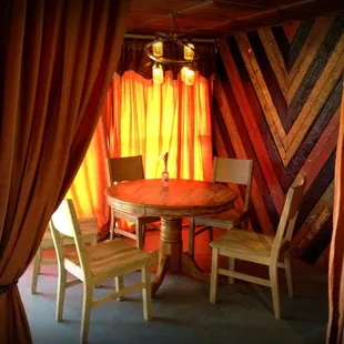 Window alcove seating area.