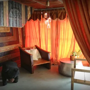 Window alcove seating area.