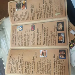 The entire menu