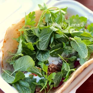 Lamb Flatbread Sandwich ($20) - braised lamb shoulder on flatbread. Good!