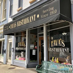 the front of the restaurant