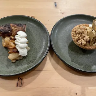 Apple quiche and pumpkin pie