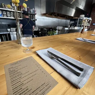 Menu, kitchen view