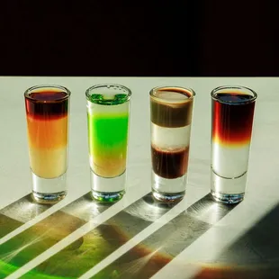 Nostalgia in a Shot Glass with our layered shots