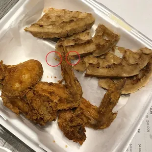 Disgusting feathers still on the chicken wings!!!!