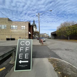 a sign for a coffee shop