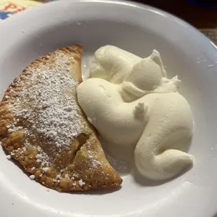 Fried pie and ice cream